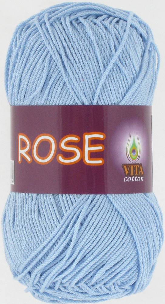 Пряжа Rose Vita, цвет: 4259 Светло-голубой, 1 моток 50 гр., состав: 100% хлопок двойной мерсеризации, #1