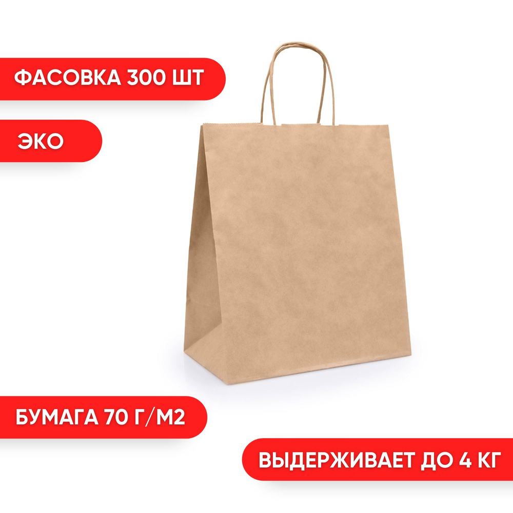 TEK PACK MARKET Пакет подарочный 24x14x28 см, 300 шт. #1