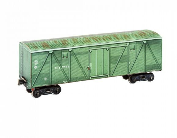 3D пазл Крытый вагон 11-066. Модель из картона 1/87 У571-2 #1