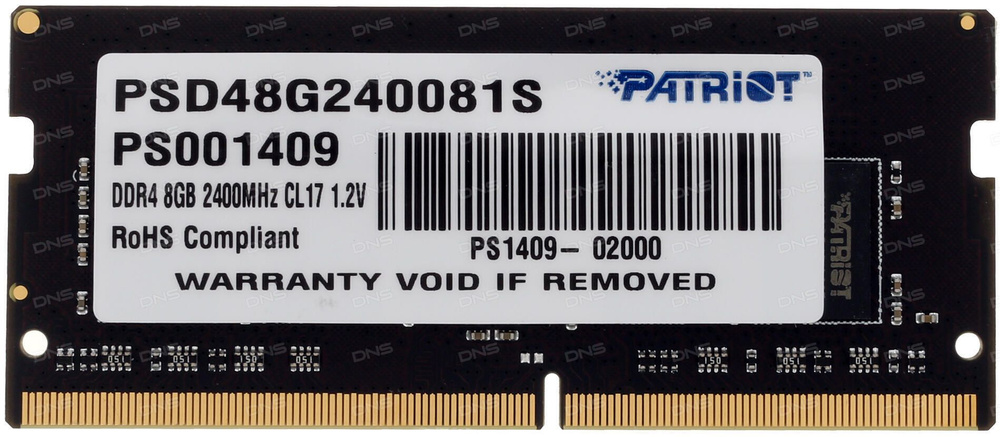 Patriot Memory Оперативная память Оперативная память Patriot Signature (PSD48G240081S) SODIMM DDR4 8ГБ #1