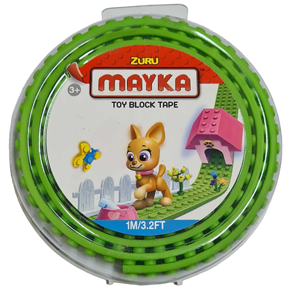 Гибкая лента-скотч для конструкторов Zuru "Mayka" 1м/1,5см , силиконовая лента для минифигурок светло-зеленая #1