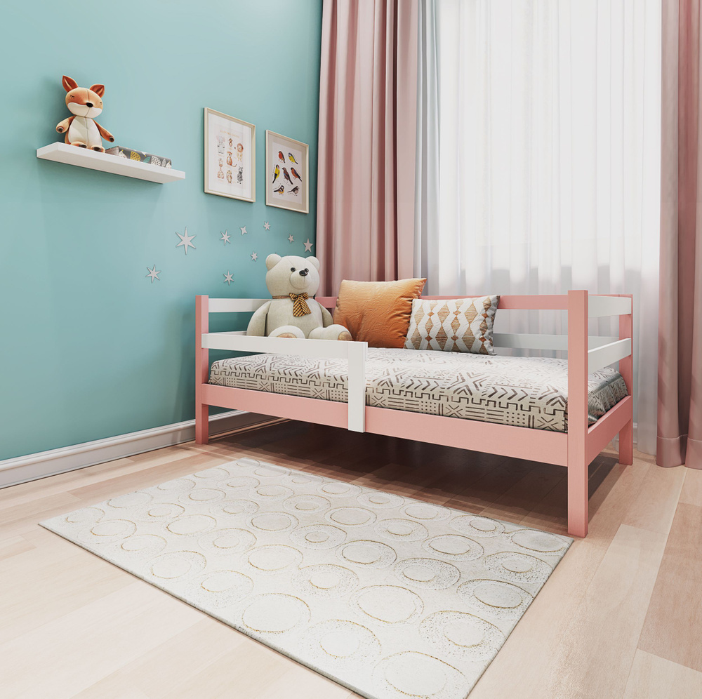 Детская кровать Софа 160х80, цвет комбо розовый #1