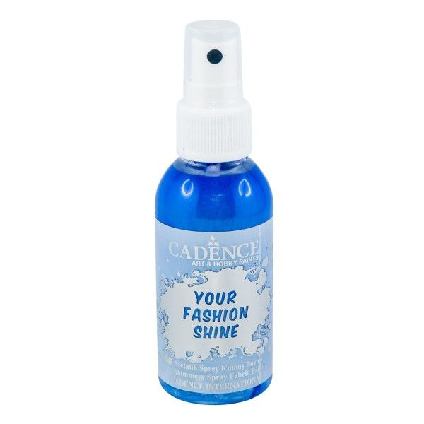 Краска-спрей для ткани Cadence Your Fashion Shine Metallic Spay Fabric Paint. Navy Blue FS-1110  #1