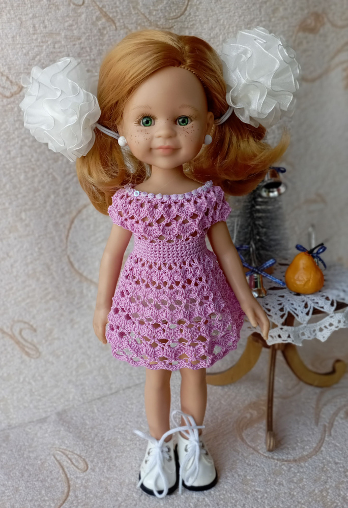 Платье вязаное для кукол Паола Рейна ( Paola Reina) 32 см #1