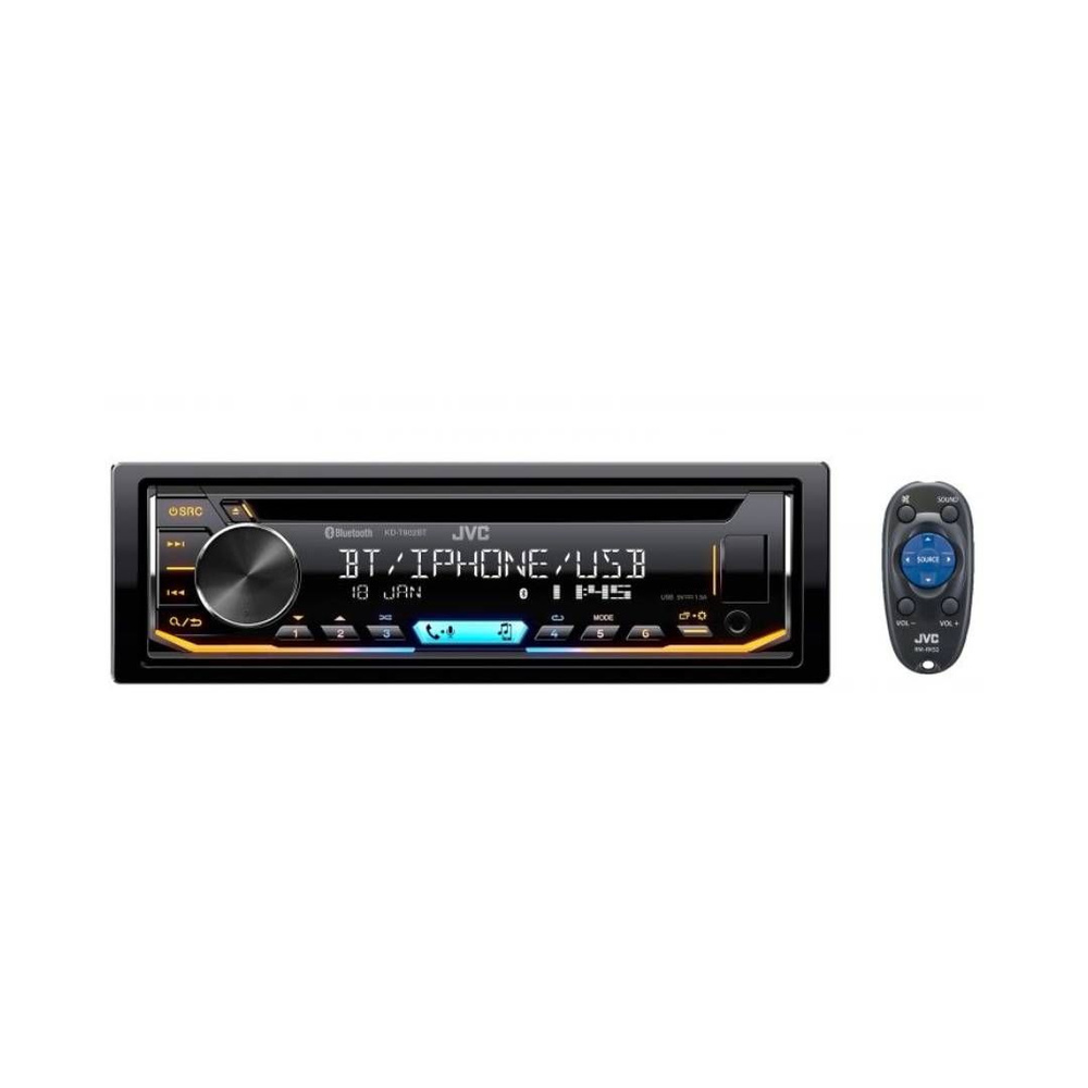 Автомагнитола (магнитола для авто) с bluetooth JVC KD-T902BT DSP 1 DIN 3.5 мм/RCA/USB 200 Вт  #1