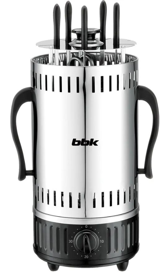 Электрошашлычница BBK BBQ601T, серебристый/черный #1