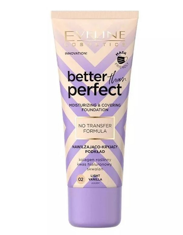 Eveline Cosmetics Тональная основа стойкая увлажняющая BETTER THAN PERFECT, Светлая ваниль/ 02 LIGHT #1