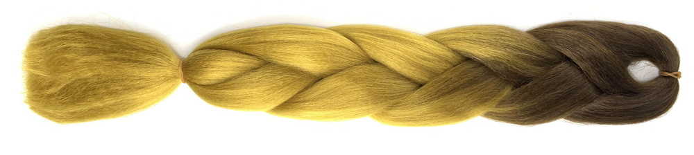Канекалон для волос двухцветный коричневый/желтый #1