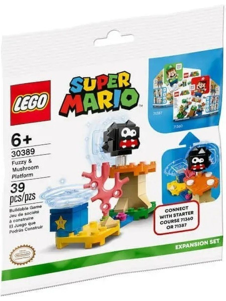 30389 Конструктор LEGO Polybag Super Mario Fuzzy & Pilz-Plattform Erweiterungsset Лохматик и гриб-платформа #1