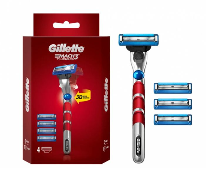 Gillette Бритвенный станок Mach3 Turbo + 4 сменные кассеты #1