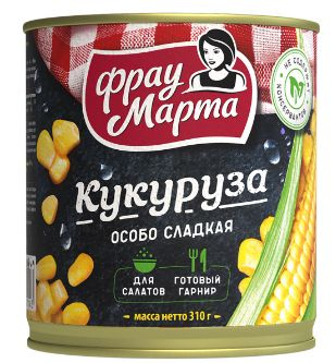 Кукуруза сахарная "ФРАУ МАРТА" ж/б 310гр.*6шт. #1