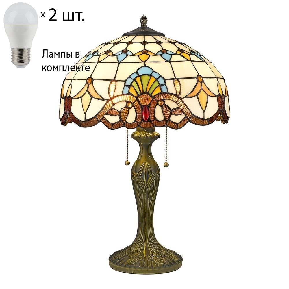 Лампа настольная тиффани с лампочками в комплекте Velante 830-804-02Lamps E27 P45  #1