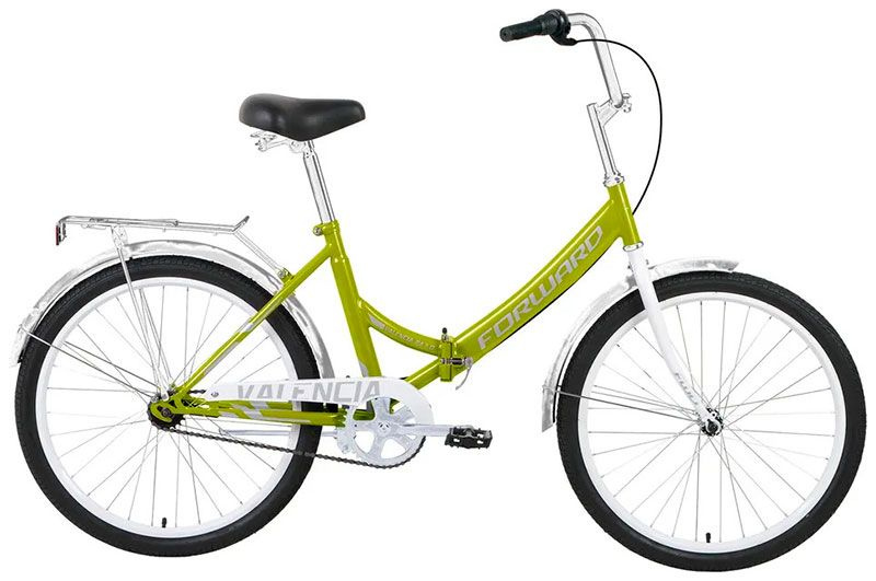 Велосипед FORWARD 2021 VALENCIA 24 3.0 (24" 3 ск. рост 16") зеленый/серый RBKW1YF43003  #1
