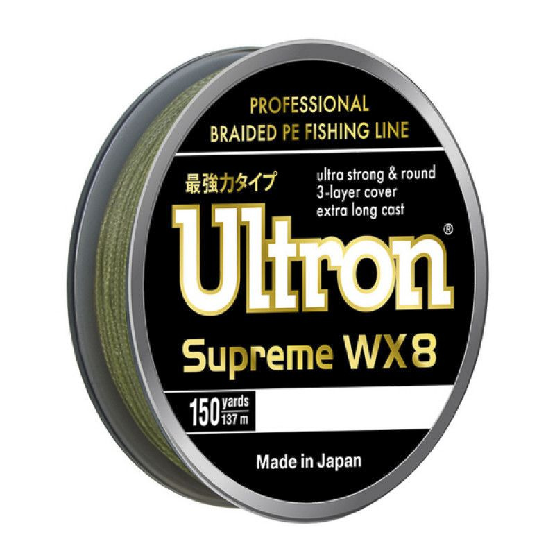 Плетеный шнур ULTRON WX 8 Supreme 0.21 мм/18.0 кг, 137 м, хаки #1