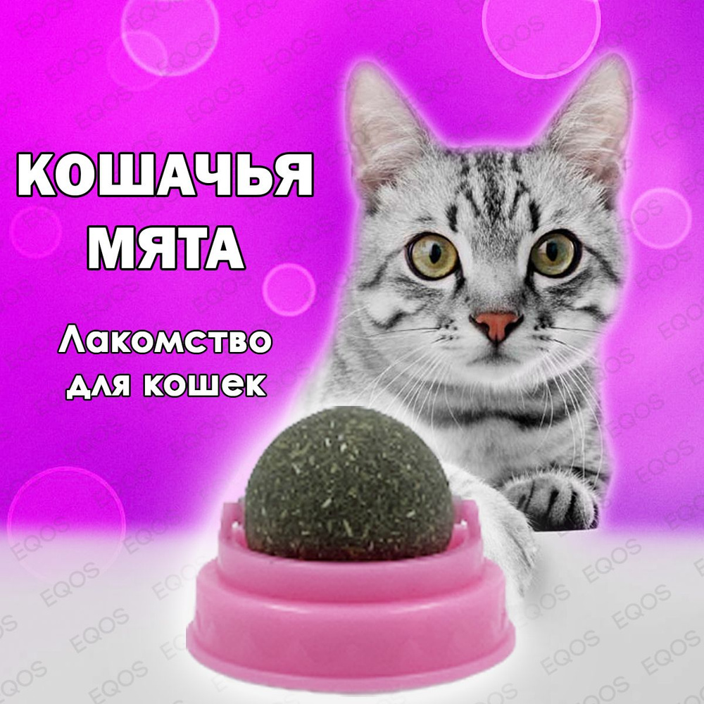 Кошачья мята / Конфета-шар с кошачьей мятой, Лакомство для кошек, Игрушка для котят, Леденец для котов #1