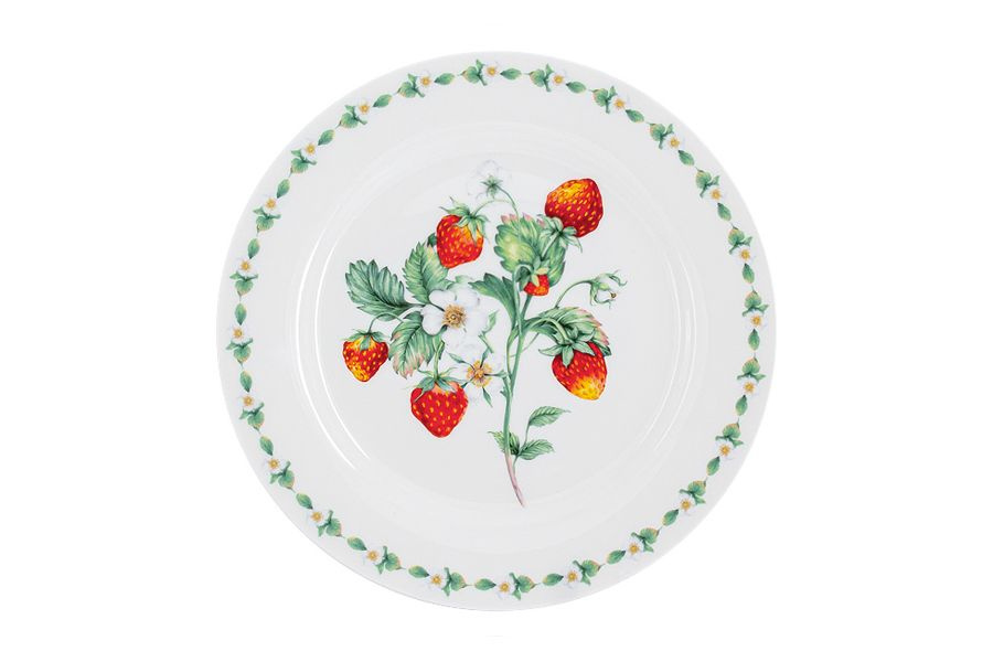 Набор закусочных тарелок 2 шт 21 см из костяного фарфора Земляничная поляна Anna Lafarg Emily  #1