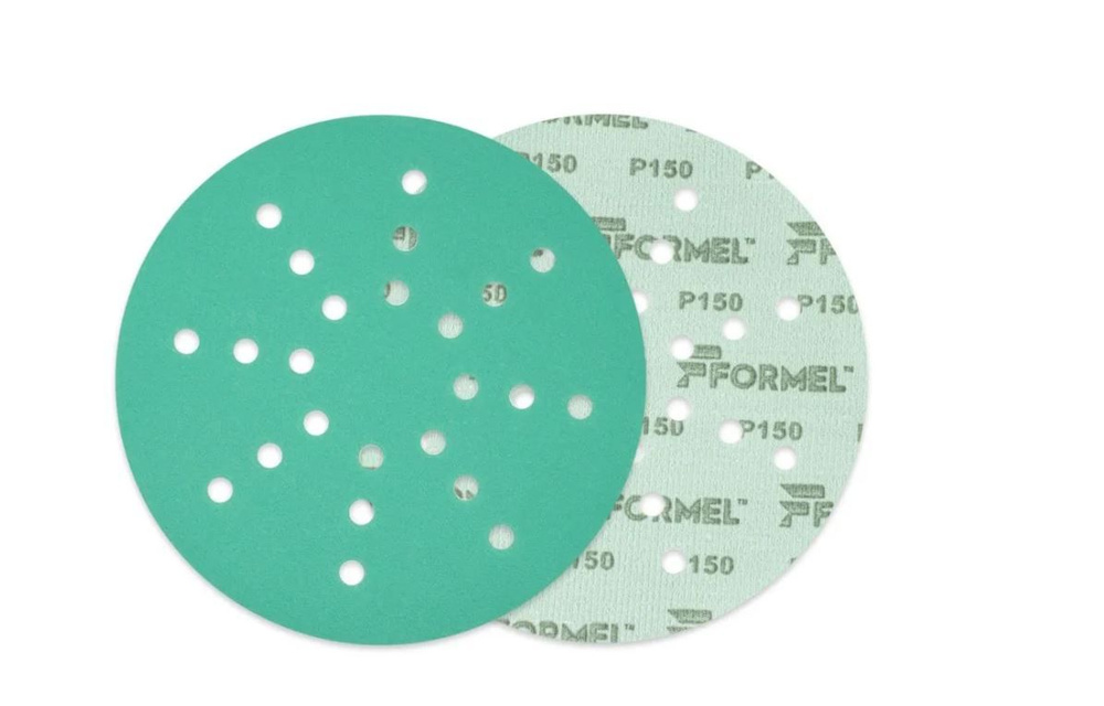 Круг шлифовальный 225 мм на липучке FORMEL FILM Р 150, 24 отверстий, на пленке (КОРОБКА 50 шт) / круг #1