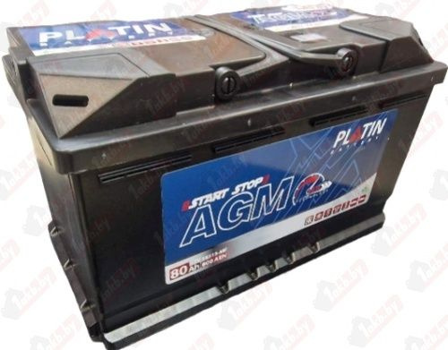 Аккумулятор автомобильный PLATIN AGM (80 A/h), 800A R+ #1