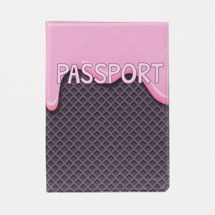 Обложка для паспорта, цвет коричневый/розовый #1
