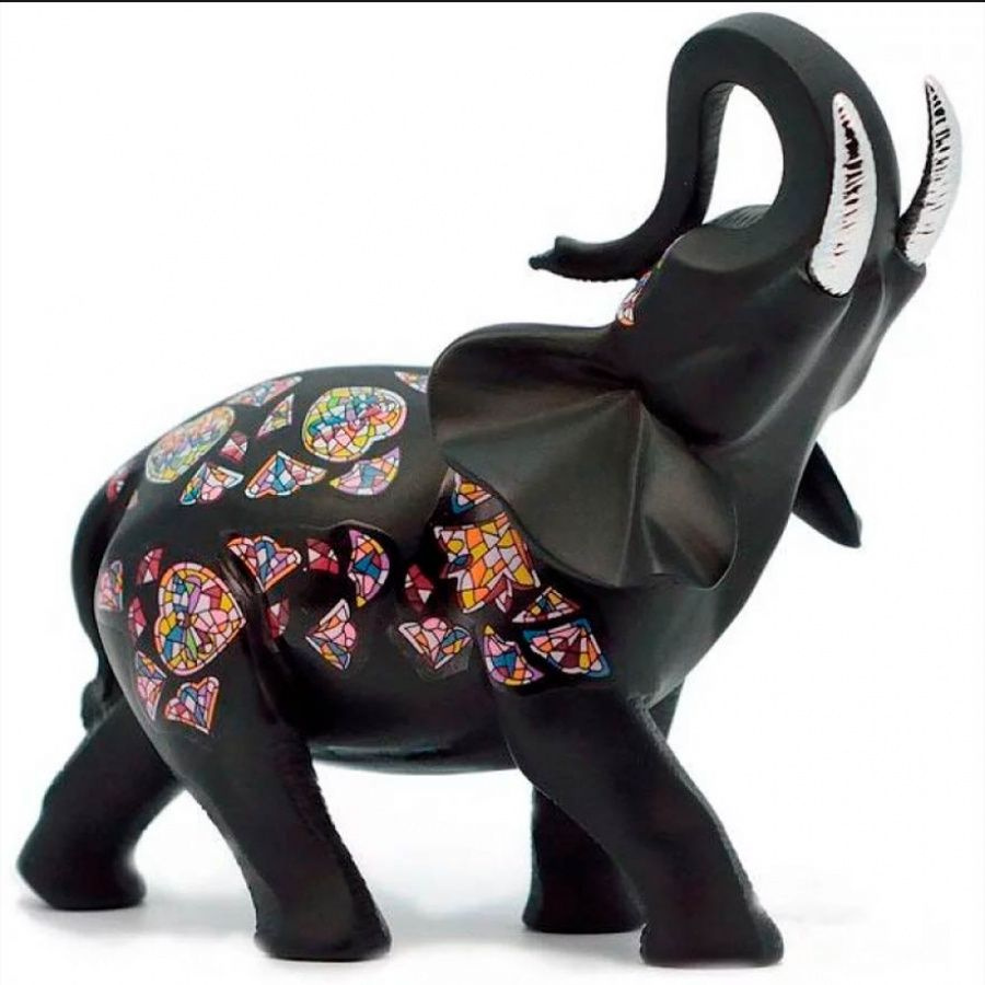 Статуэтка коллекционная Nadal (Испания) размер 12 см, 763210 Черный слон с декором (серебряные бивни) #1