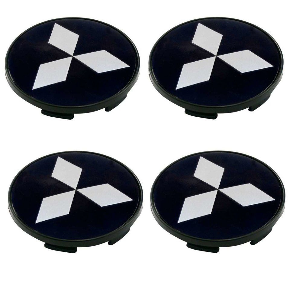 Колпачки на литые диски 68/62/9 мм - 4 шт / Заглушки ступицы пластиковые Mitsubishi черный  #1
