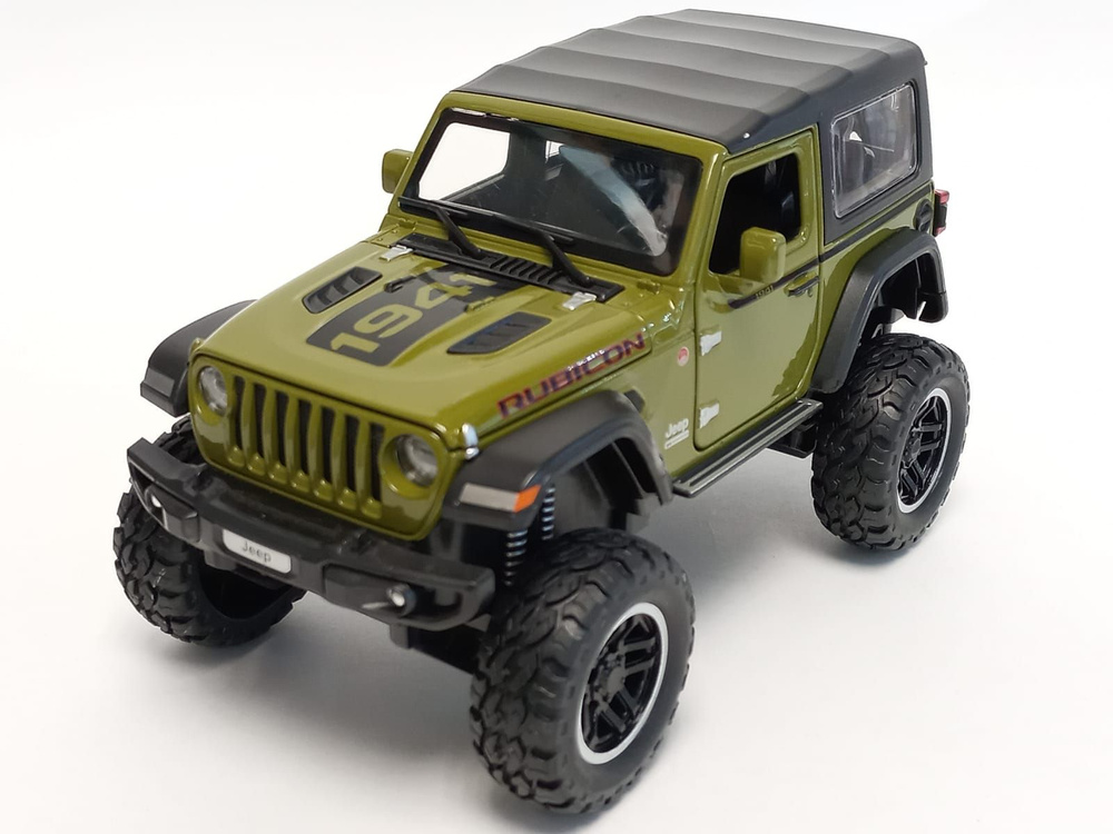 Машинка металлическая JEEP WRANGLER RUBICON 1:20, на больших колесах, свет, звук  #1