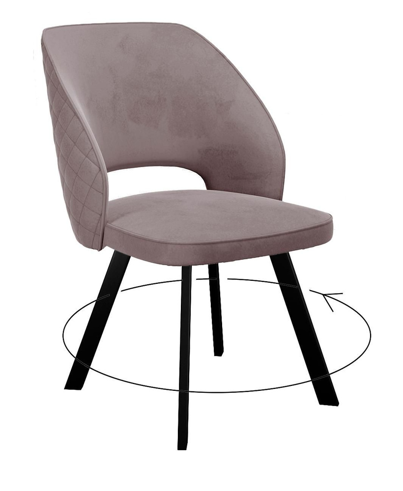 Высокий стул со спинкой мягкий мебель для квартиры DikLine 274 поворотный Z48 капучино ножки черные  #1
