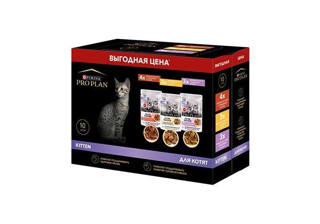 PRO PLAN KITTEN / Паучи Пурина Про План для Котят, Ассорти вкусов: Говядина в соусе, Индейка в соусе, #1