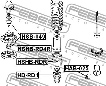 Febest Сайлентблок, арт. HAB-025, 1 шт. #1