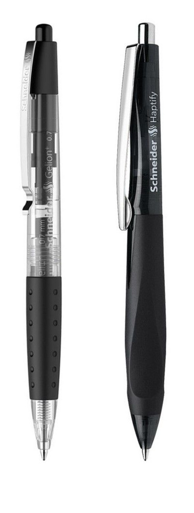 Ручка автоматическая, 2 шт, гелевая Schneider Gelion + шариковая Schneider Haptify, черная  #1