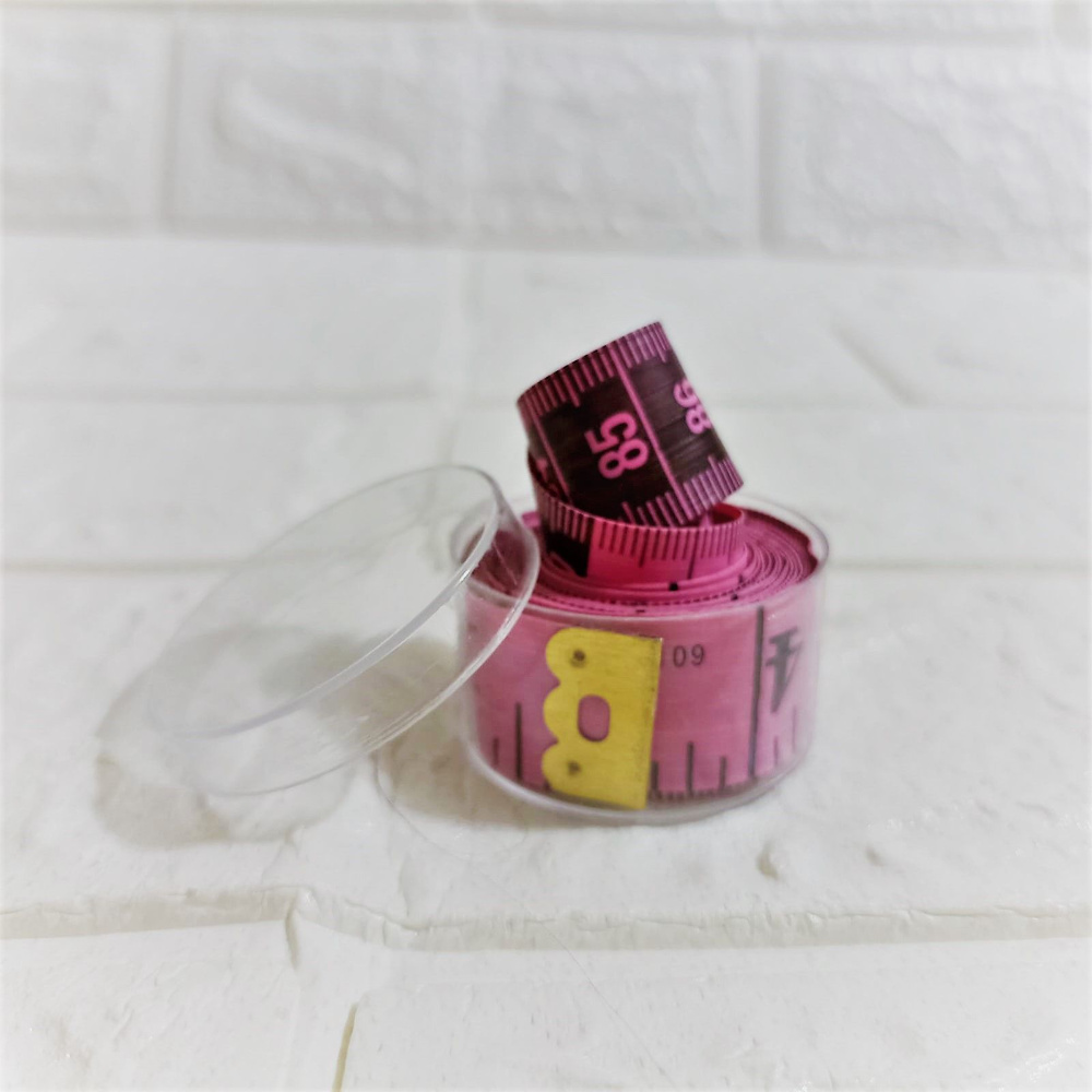 Сантиметровая лента портновская в футляре, 1,7 х 150см, цвет розовый  #1