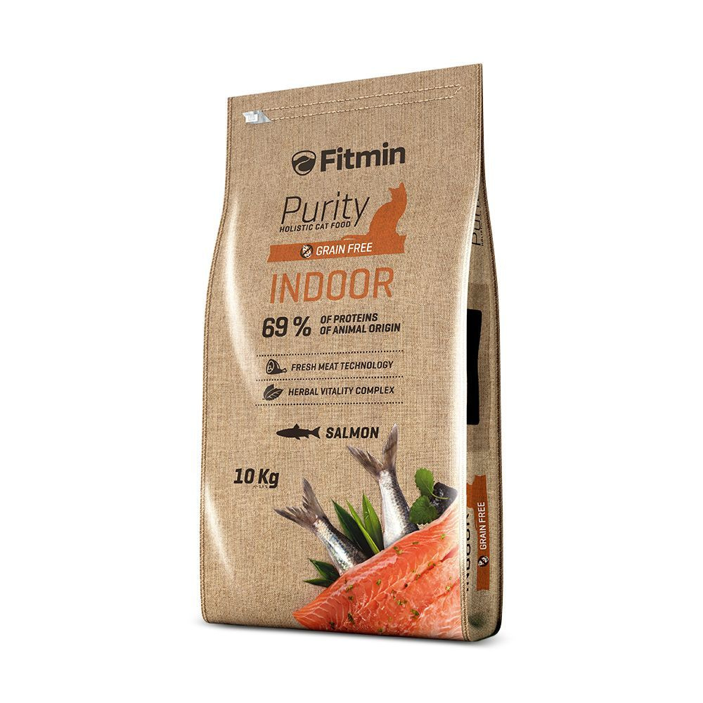 Fitmin Purity Indoor для кошек, живущих в помещении, с мясом лосося 10кг  #1