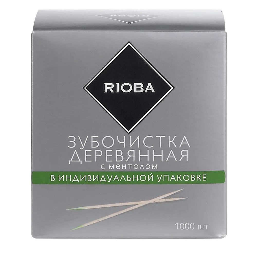 Зубочистки деревянные с ментолом RIOBA, 1000 шт. #1