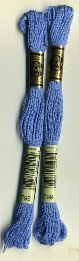 Мулине DMC (Франция), артикул 117, 100% хлопок, цвет 799 Серо-голубой, комплект из 2 шт.  #1