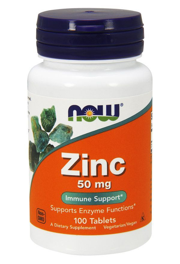 Zinc Gluconate 50 mg (Цинк Глюконат 50 мг) NOW (100 таб) #1