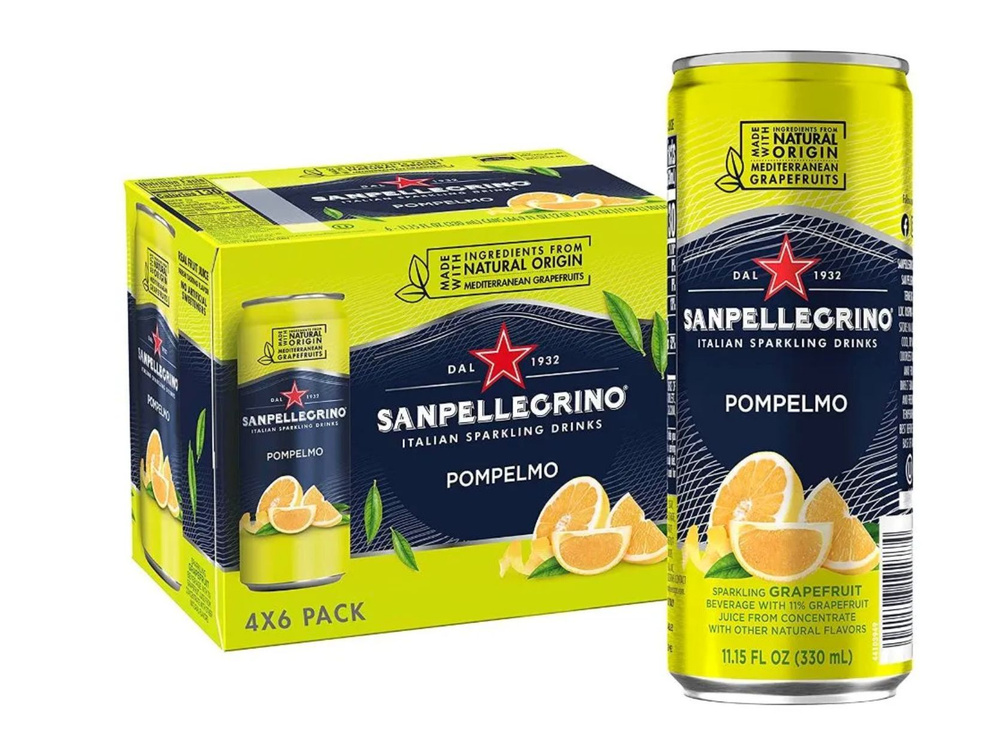 Газированный напиток Sanpellegrino Pompelmo, Грейпфрут, 6 шт, 330 мл #1