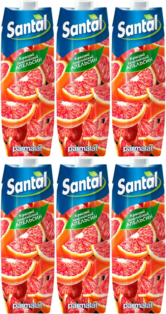 Напиток сокосодержащий Santal красный сицилийский апельсин, комплект: 6 упаковок по 1 л  #1