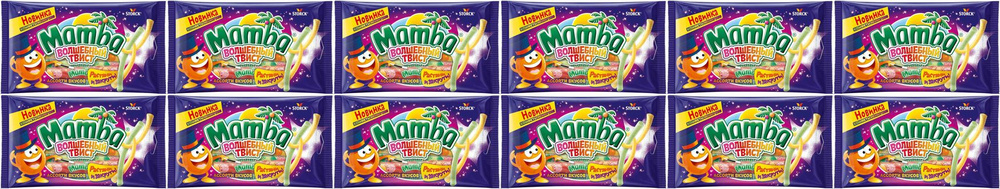 Жевательные конфеты Mamba Волшебный твист, комплект: 12 упаковок по 70 г  #1