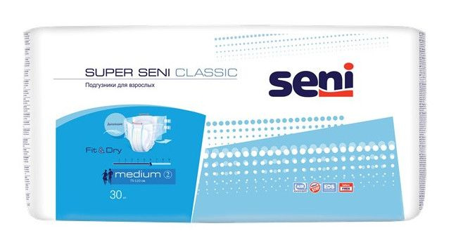 Seni Super Classic подгузники для взрослых Medium (№2), 30 шт. #1
