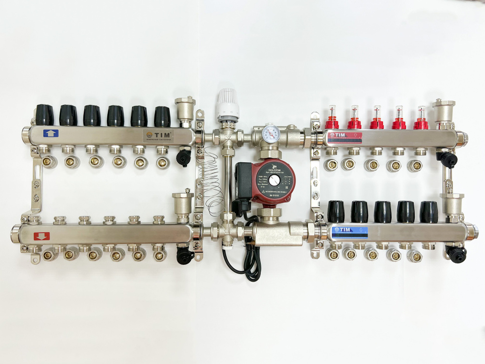 Комплект для подключения тёплого водяного пола на 5 выходов и радиаторов отопления 6 шт  #1