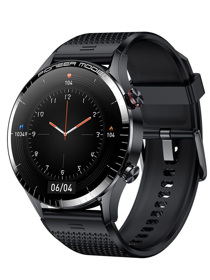 SMART PRESENT Умные часы Смарт часы мужские круглые наручные умные Smart Watch 23, 33mm, черный (силикон) #1
