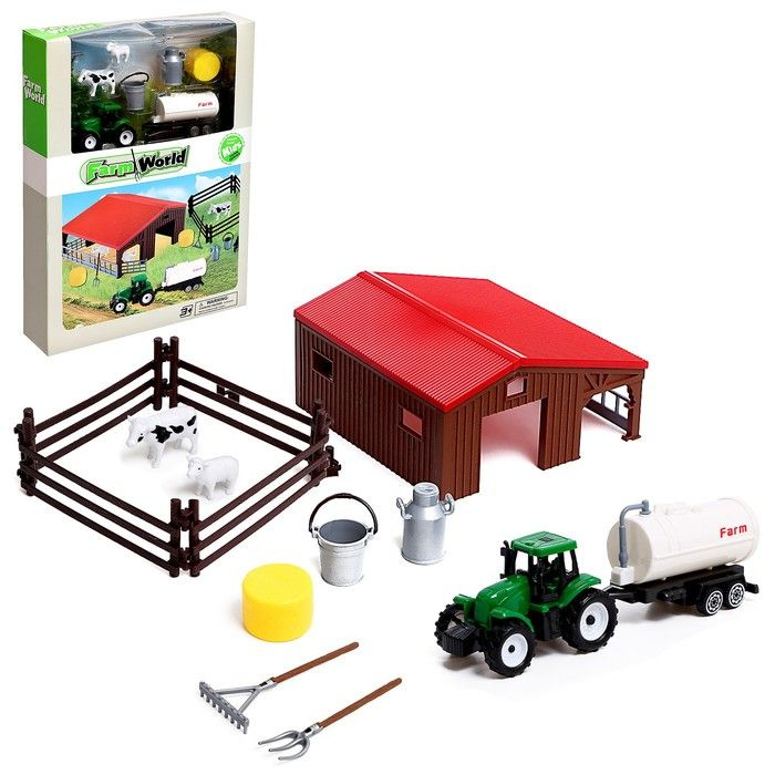 Игровой набор "Ферма", трактор, сарай и животные #1
