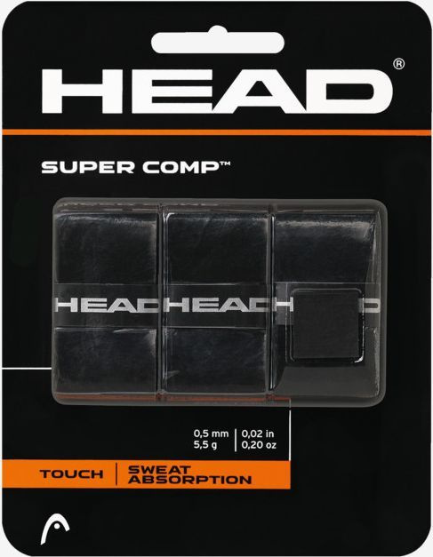 Намотка для ракетки HEAD SUPER COMP overgrip 3 шт. 285088-BK-11-N черная #1