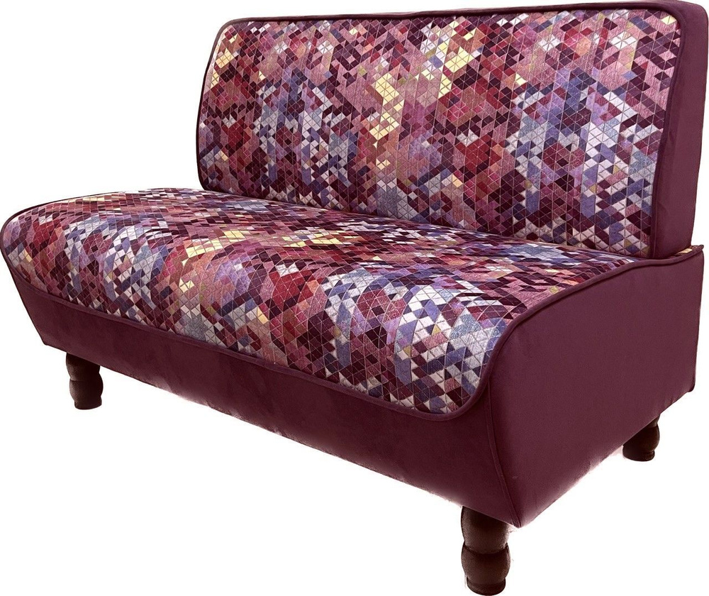 Петролюкс Прямой диван, механизм Нераскладной, 119х65х84 см,фиолетовый, желтый  #1