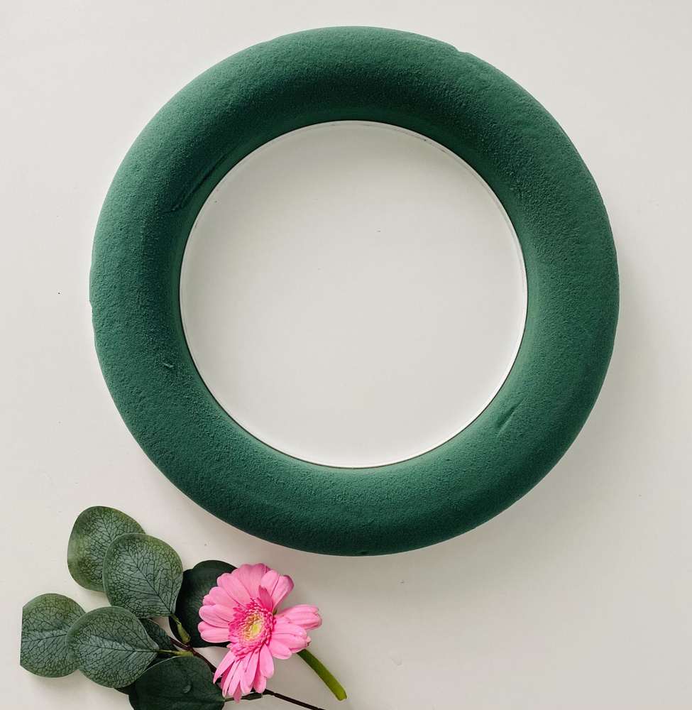 Губка флористическая 30 см, Оазис кольцо на поддоне для создания цветочной композиции  #1