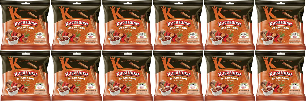 Сухарики Кириешки со вкусом шашлыка и кетчупом Heinz, комплект: 12 упаковок по 60 г  #1