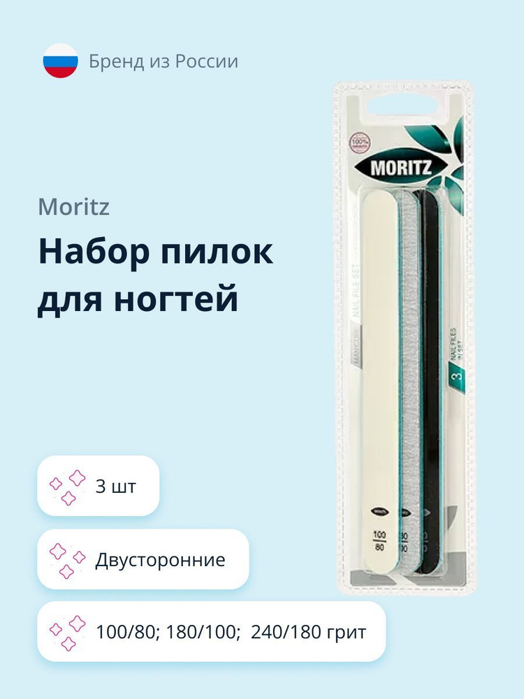 Набор пилок для ногтей MORITZ двусторонние 3 шт #1