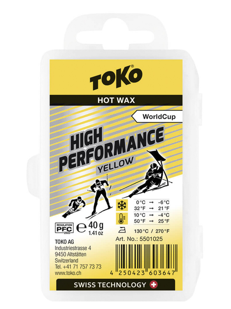 Высокофтористый Парафин Скольжения Твердый Toko High Performance 40G Yellow (Б/Р:б/Р)  #1