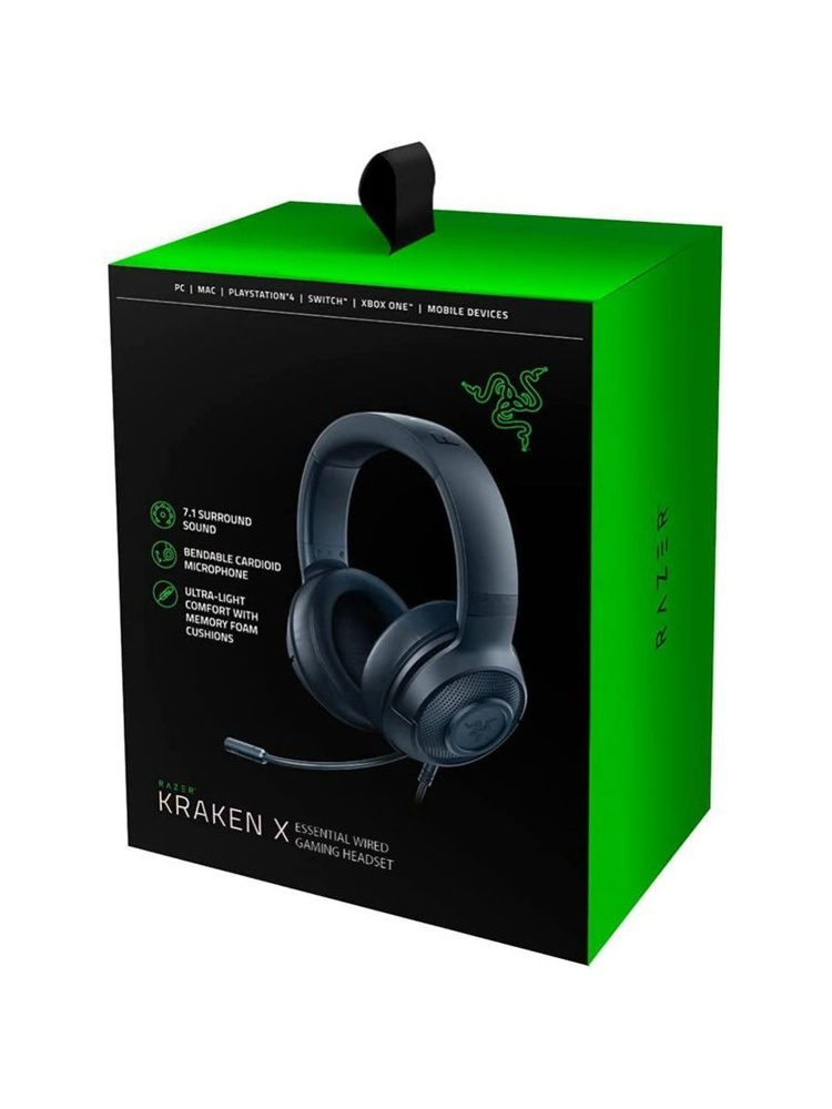 Razer Наушники проводные с микрофоном, 3.5 мм, USB, черный #1