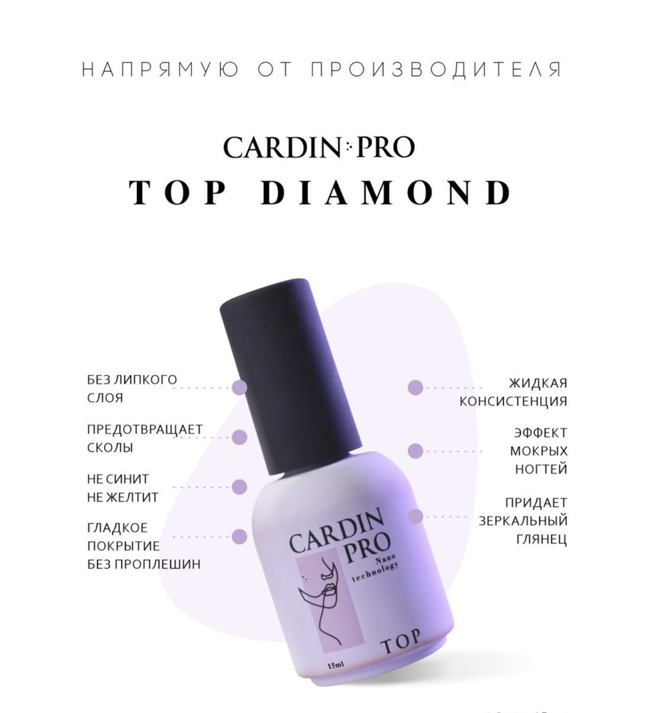 Основа под гель-лаки Cardin Pro Diamond Top 10 мл #1